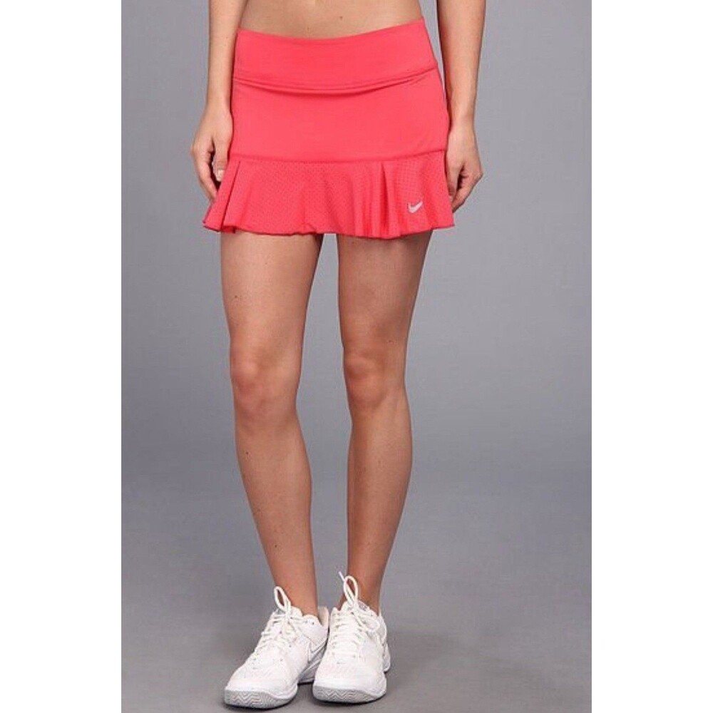 Nike Womens Flirty Knit Skirt Skort Coral Dri-Fit Tennis Golf Size L‎ Pickleball